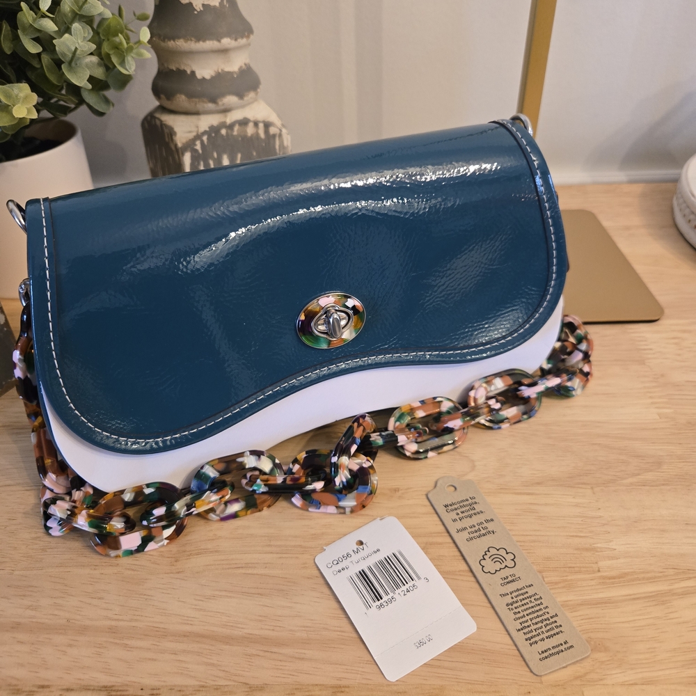 Coach Coachtopia Wavy Dinky Crossbody – Deep Turquoise (CQ056) NWT - Picture 10 of 10